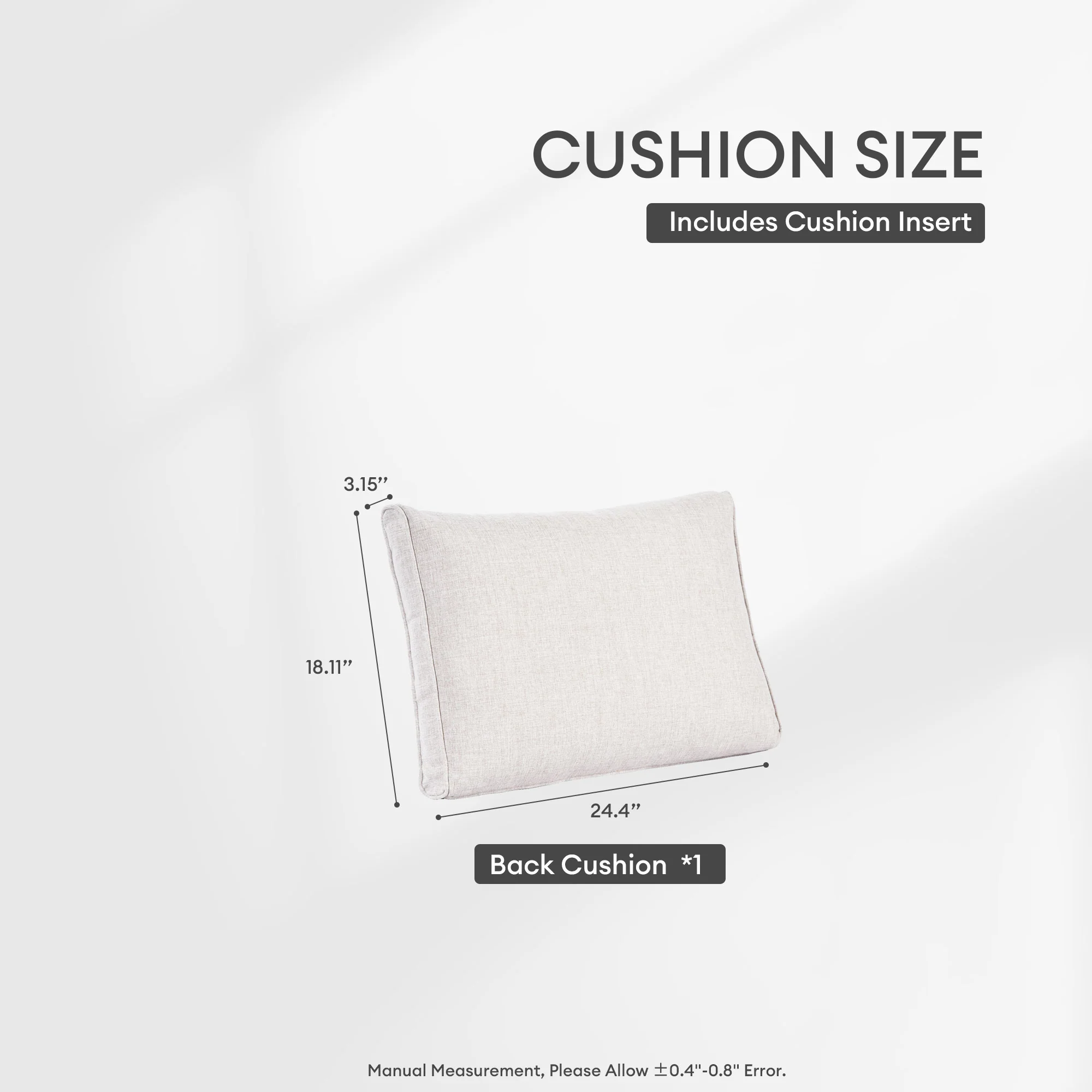 Ovios Vultros Series Replacement Seat, Back, Ottoman Cushion (Refer to the Dimension in Description)