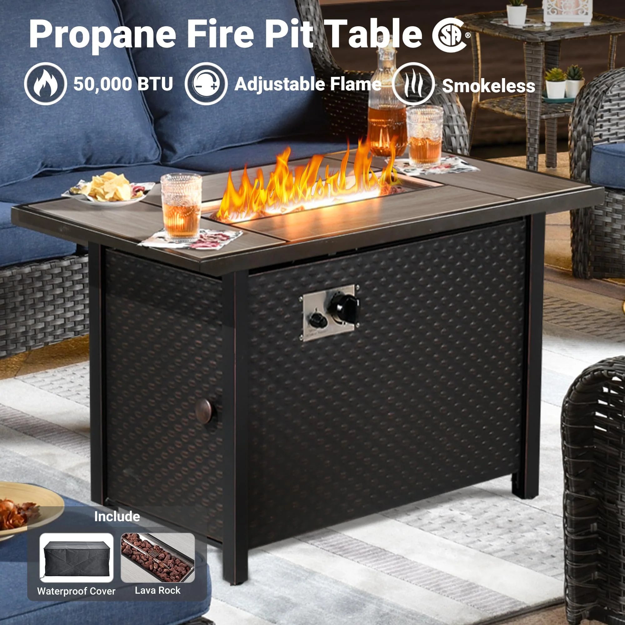 Ovios 6 Pieces Patio Furniture Set with 42