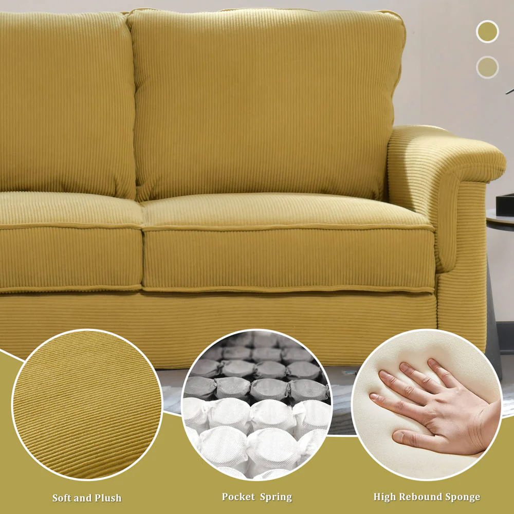 Ovios Living Room 71.65'' Wide 3-Seats Sofa Multiple Colour