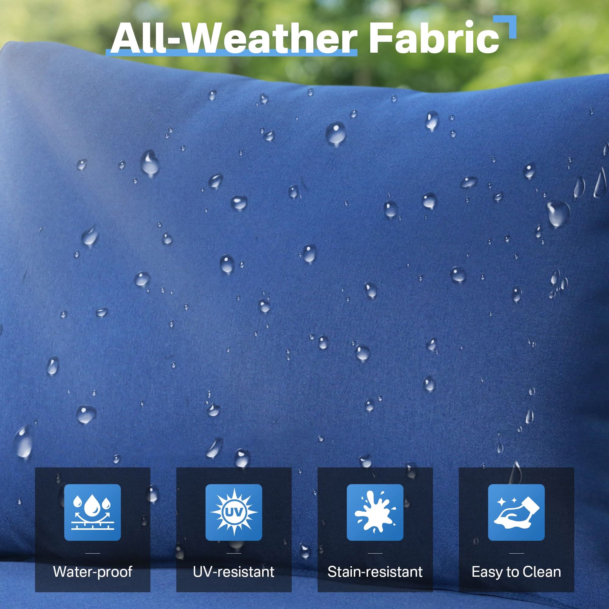 Ovios Outdoor 8 Piece Patio Furniture Set with Fire Pit Table,Conversation Sectional Wicker Couch with Coffee Table