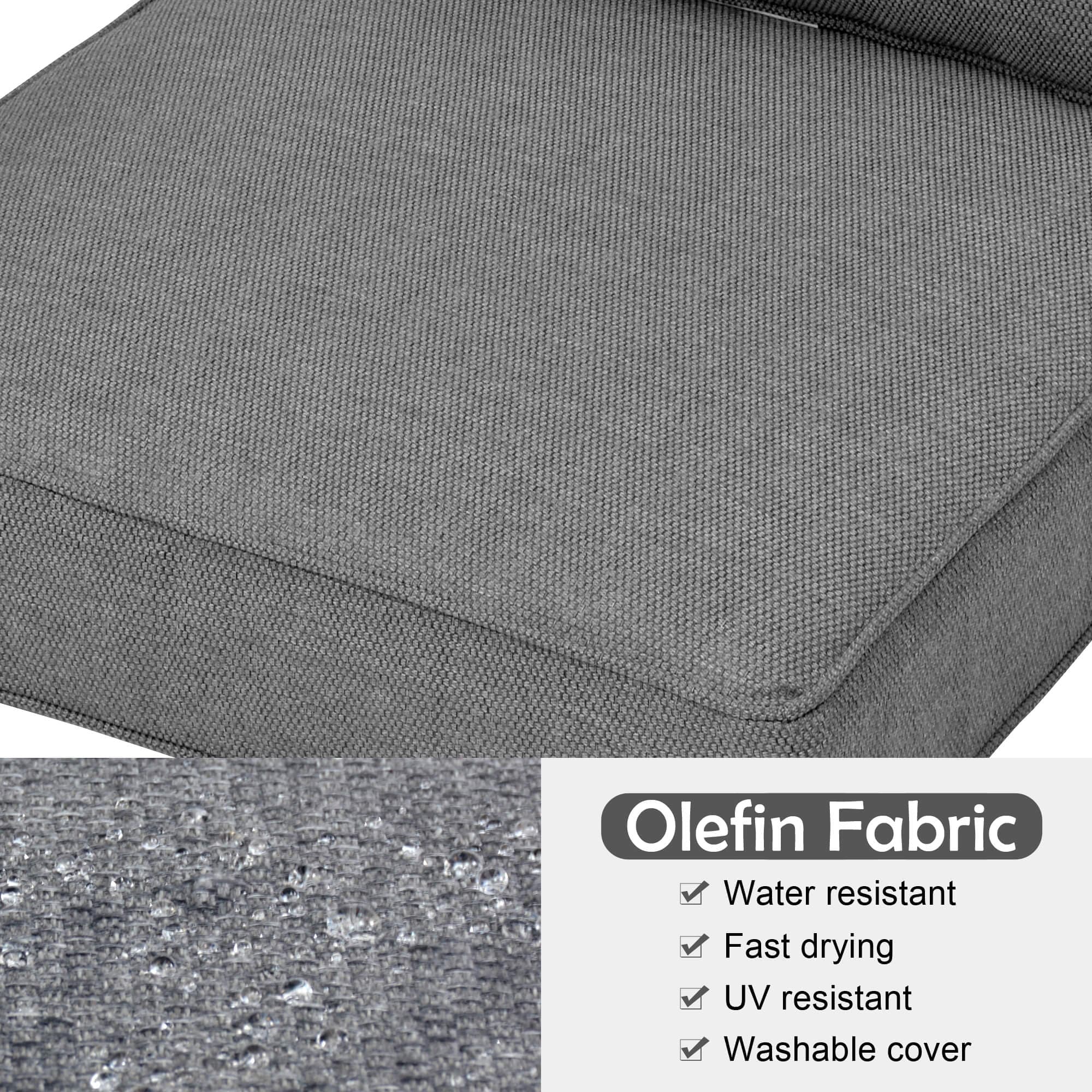 Ovios Replacement Seat Back Cushions Set with Olefin Fabric and Zipper, 24'' x 24'', Not Suitable for Ovios Patio Furniture