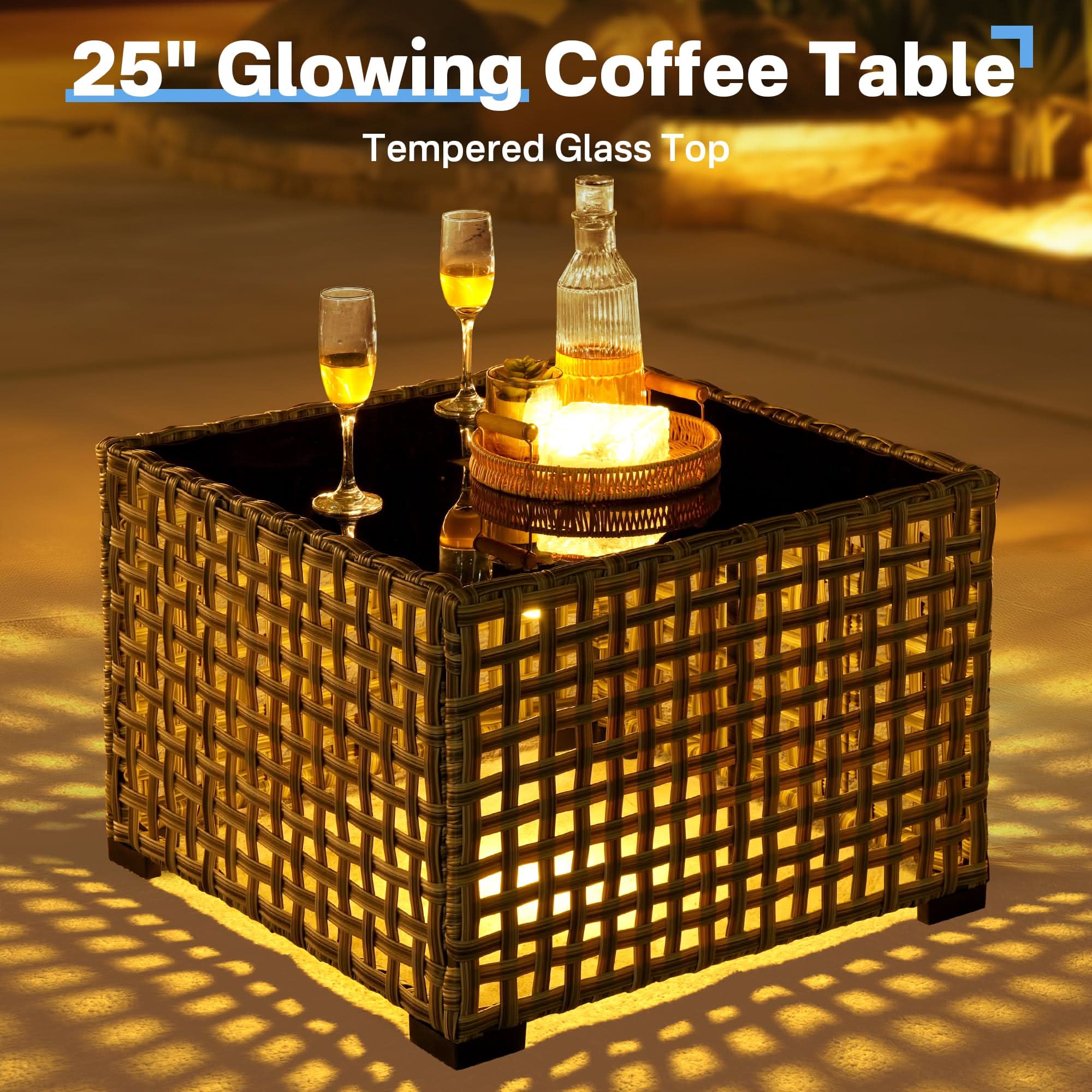 Ovios Conversation Set 5-Piece, PAD Series,Included Swivel Chair