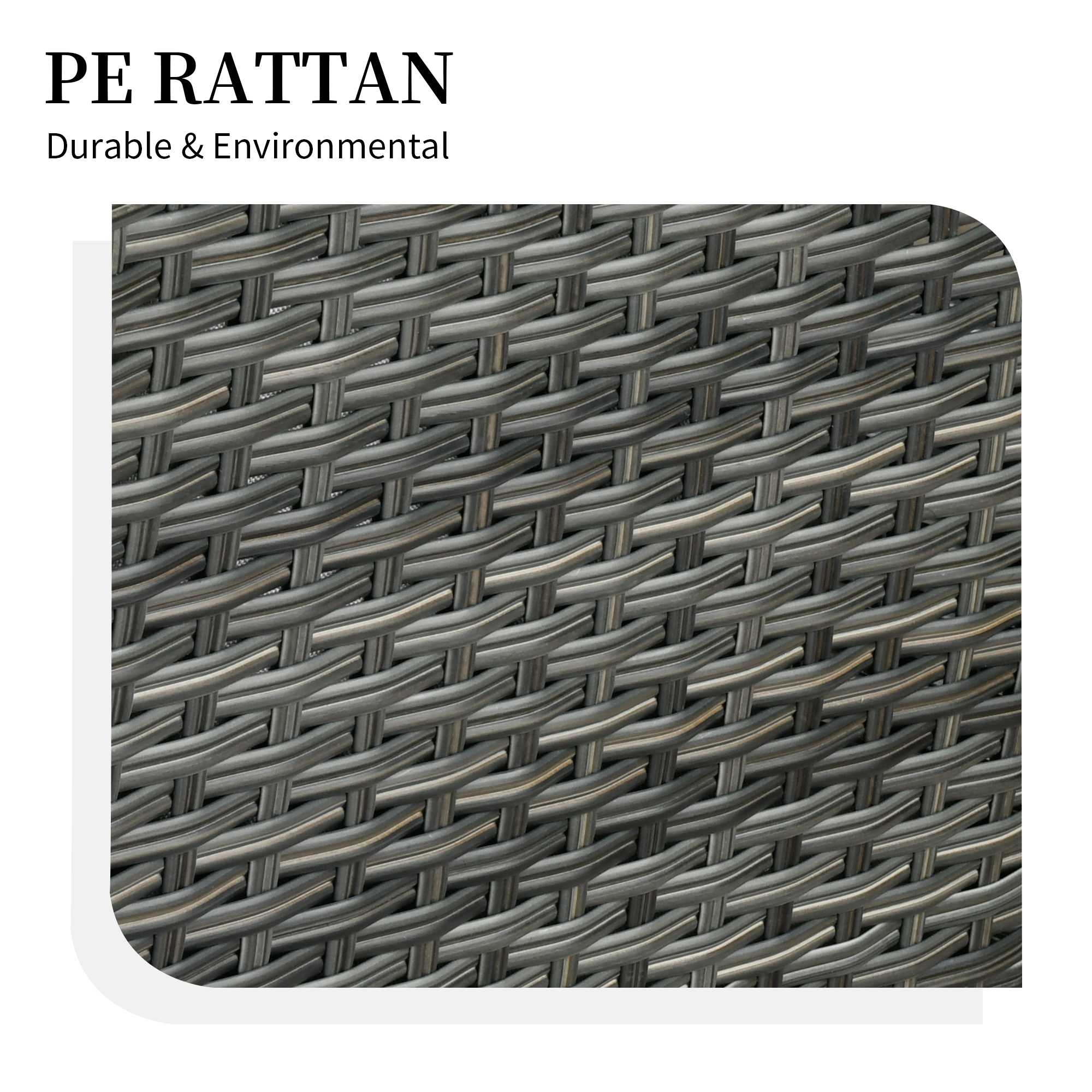 Ovios Rocking Chair Dark Grey Wicker Outdoor Table and Chairs matching Pet Sofa Series