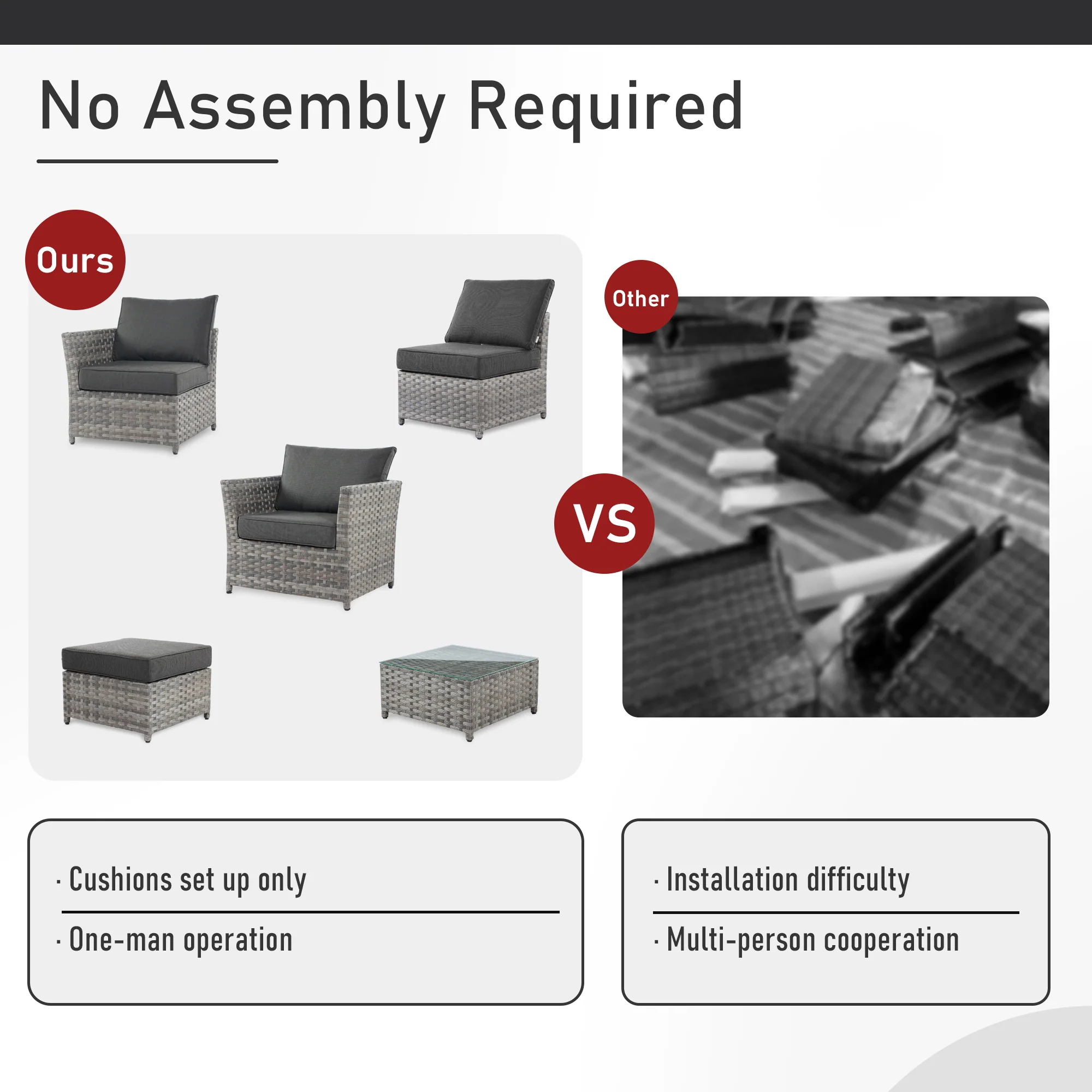 Ovios Patio Furniture Set 13-Piece include 42