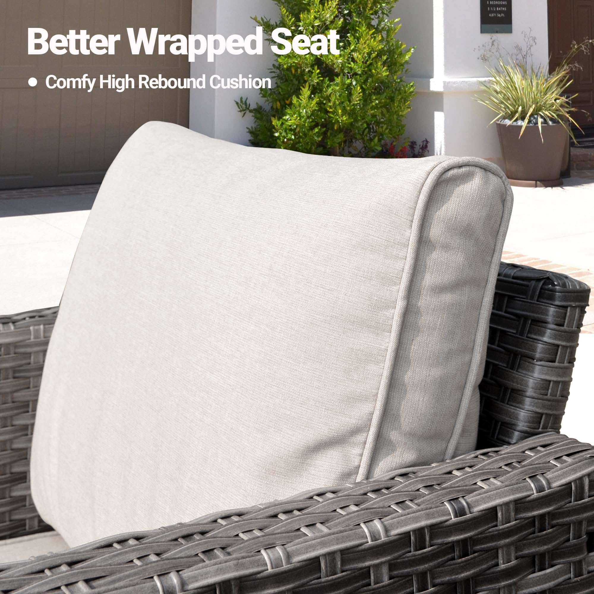 Ovios Patio Furniture Set New Vultros 7-Piece High Back with Cushions