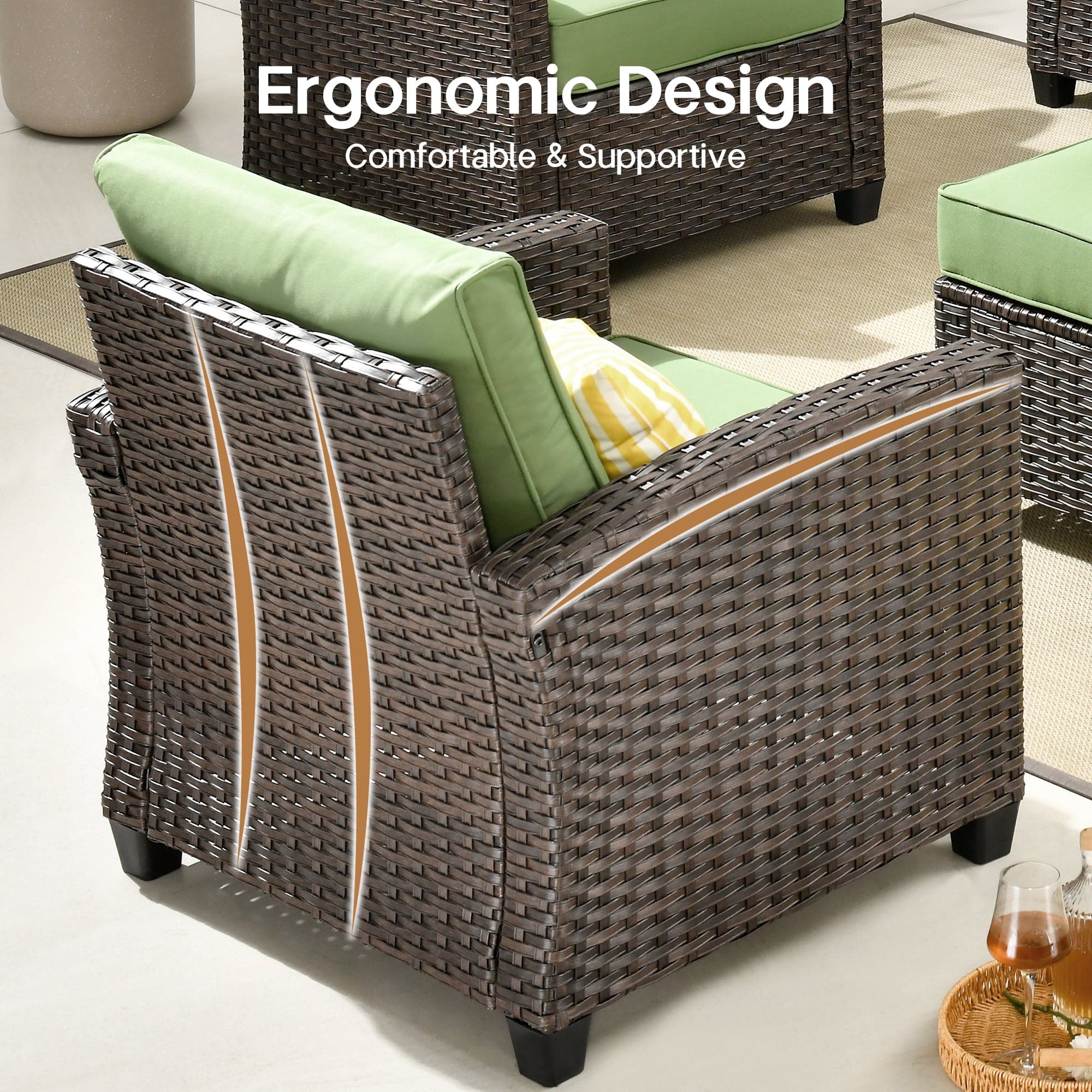 Ovios PRS Series Patio Conversation 5-Piece Set