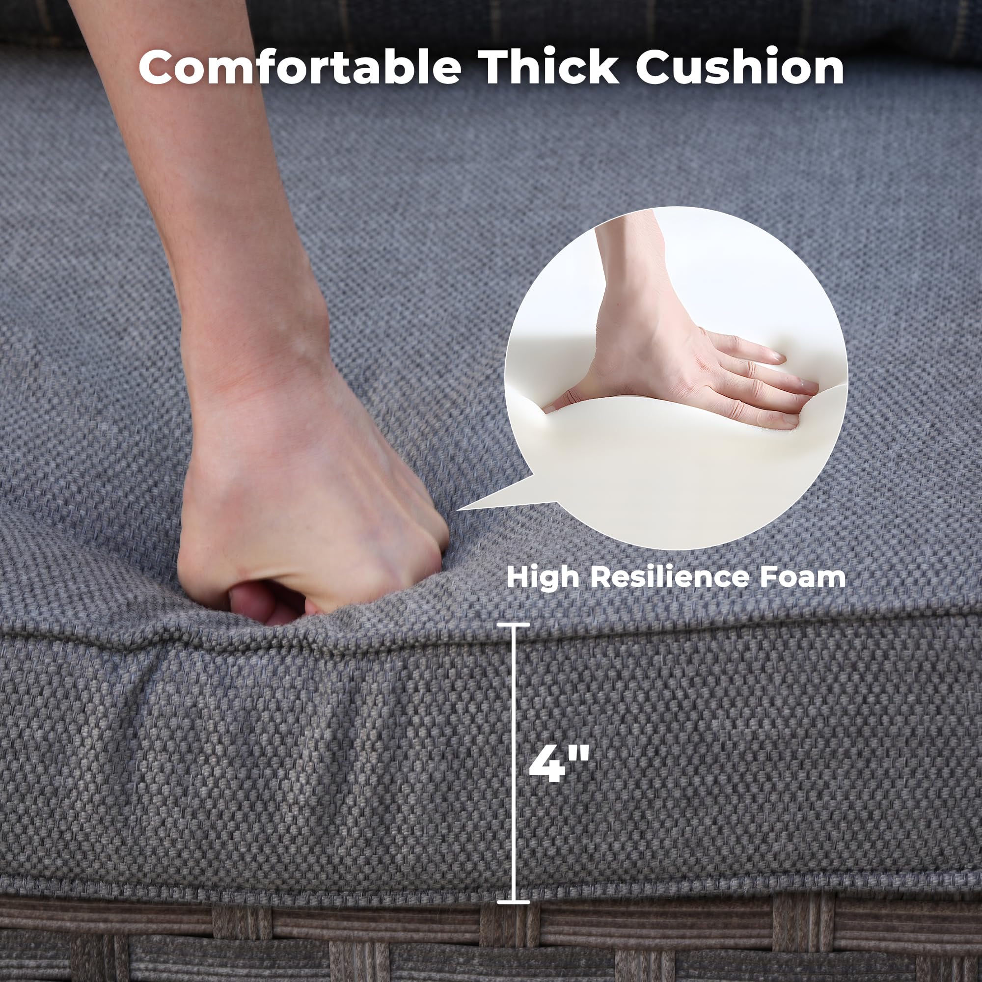 Ovios 9-Piece Outdoor Furniture Set with 7.68'' Wide Armrests