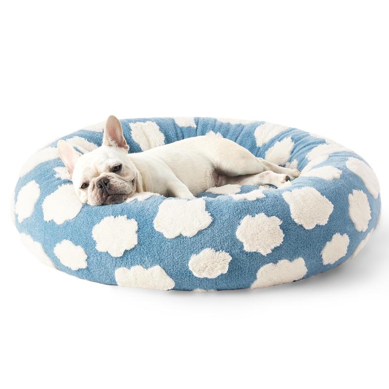 Lesure Donut Dog Bed, Cute Calming Bed for Small/Medium/Large Dogs & Cats, Camas para Perros, Washable, Round Pet Bed, Anti-Slip Bottom, Pet Supplies（Gift of pet hair cleaning tools）