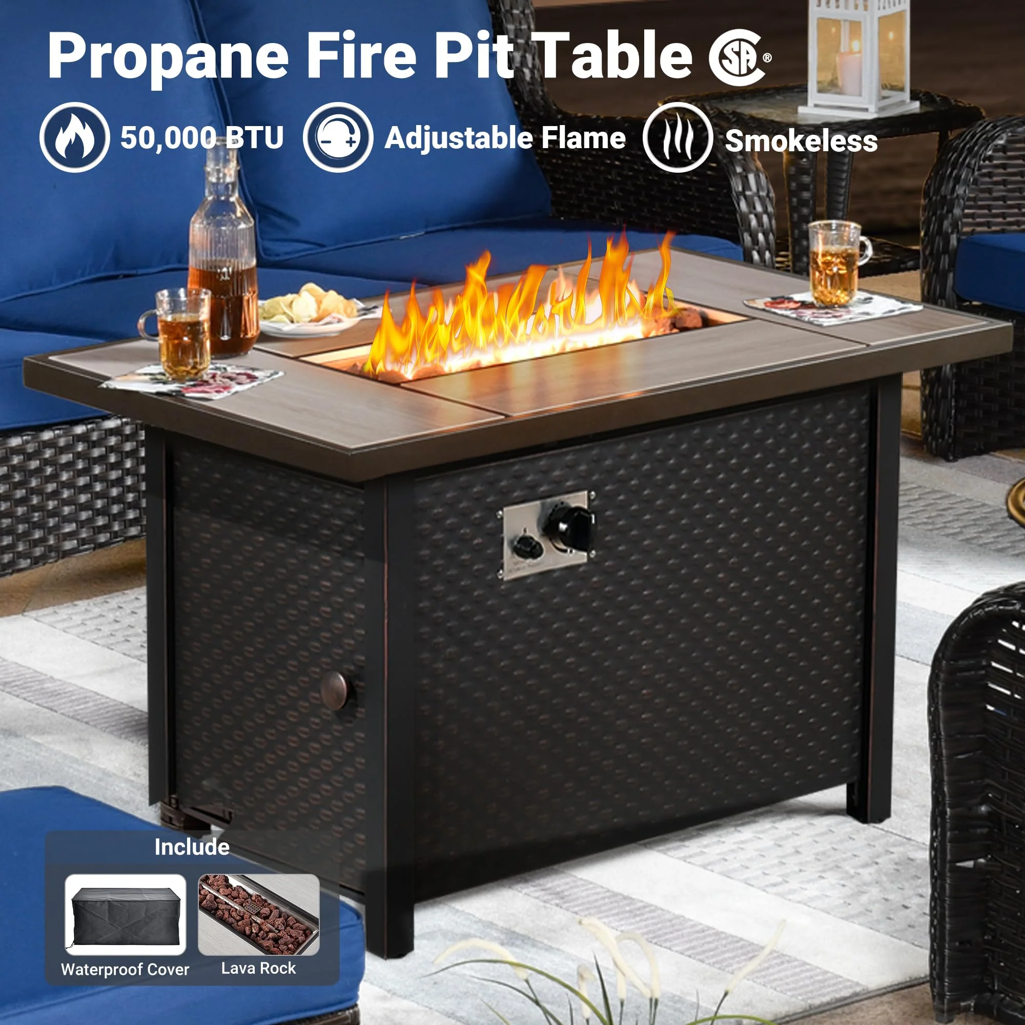 Ovios 6 Pieces Patio Furniture Set with 42