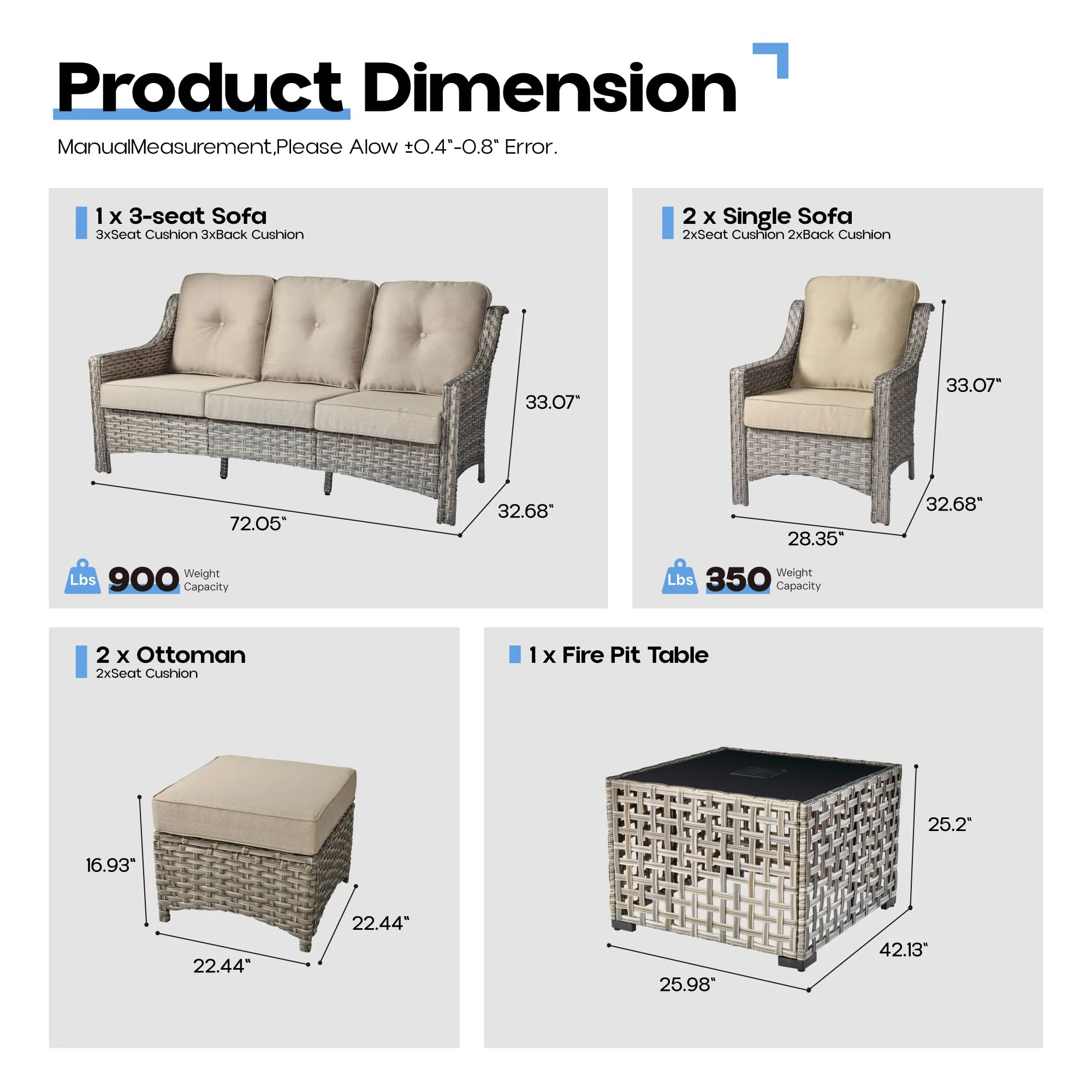 Ovios Conversation Set 6-Piece PAD Series
