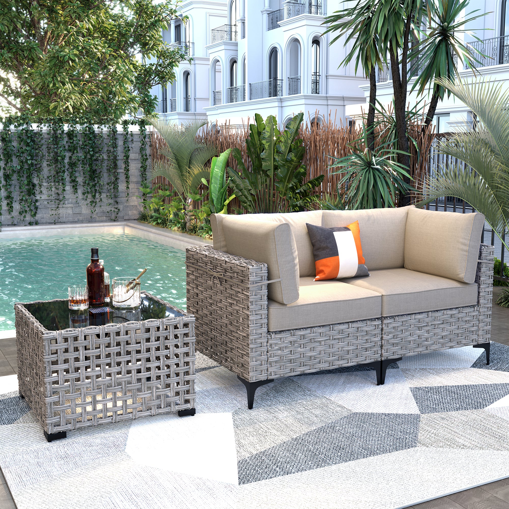 SKT Series - Sectional Outdoor Furniture Set 3-Piece