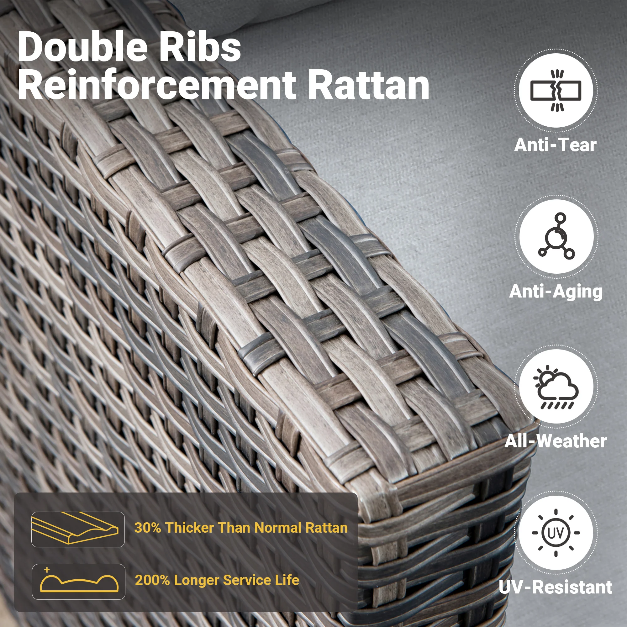 Ovios Patio Furniture Set 5-Piece with 30'' Fire Pit Table and Vultros Chairs