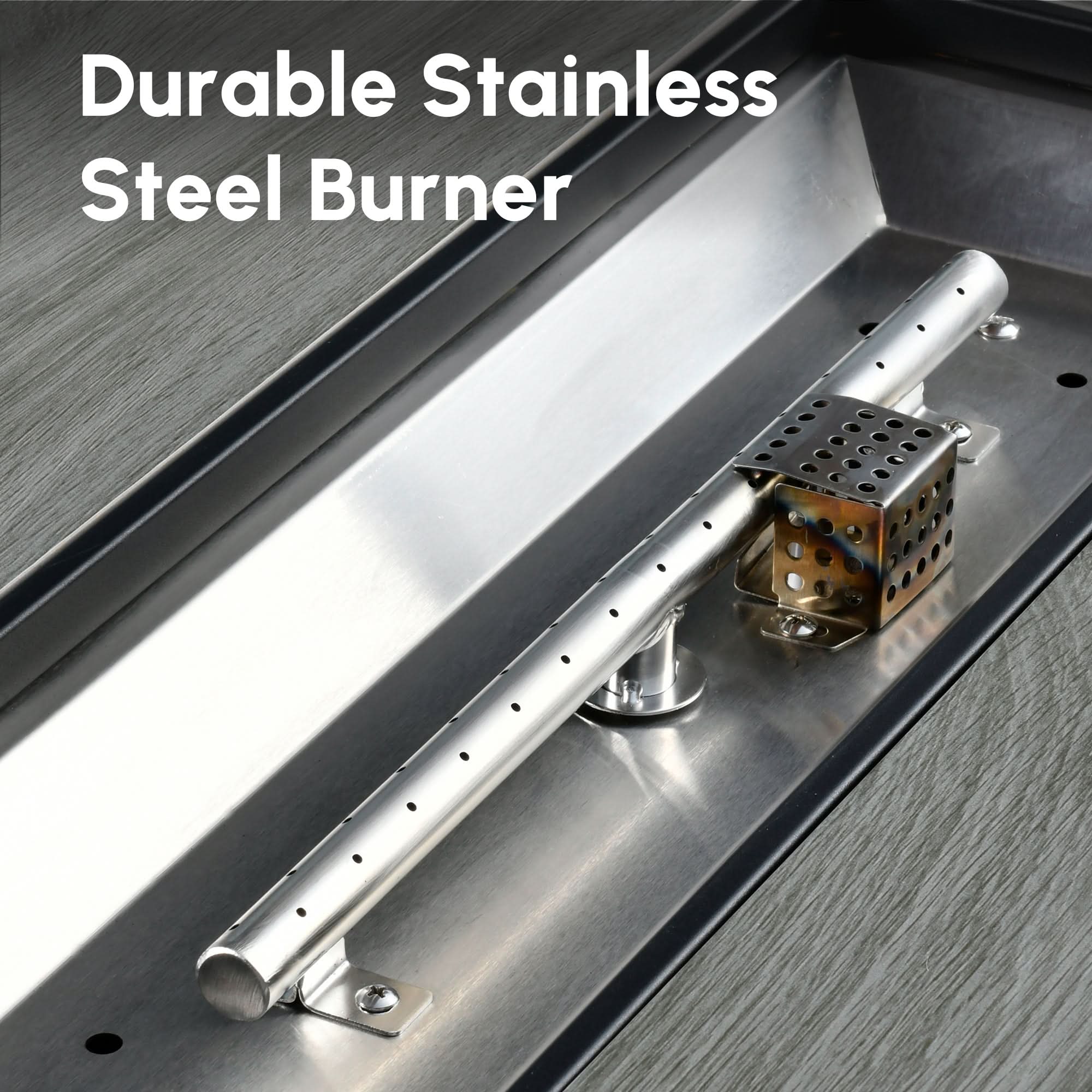 Ovios 54'' Rectangle Propane Fire Pit Table Brown