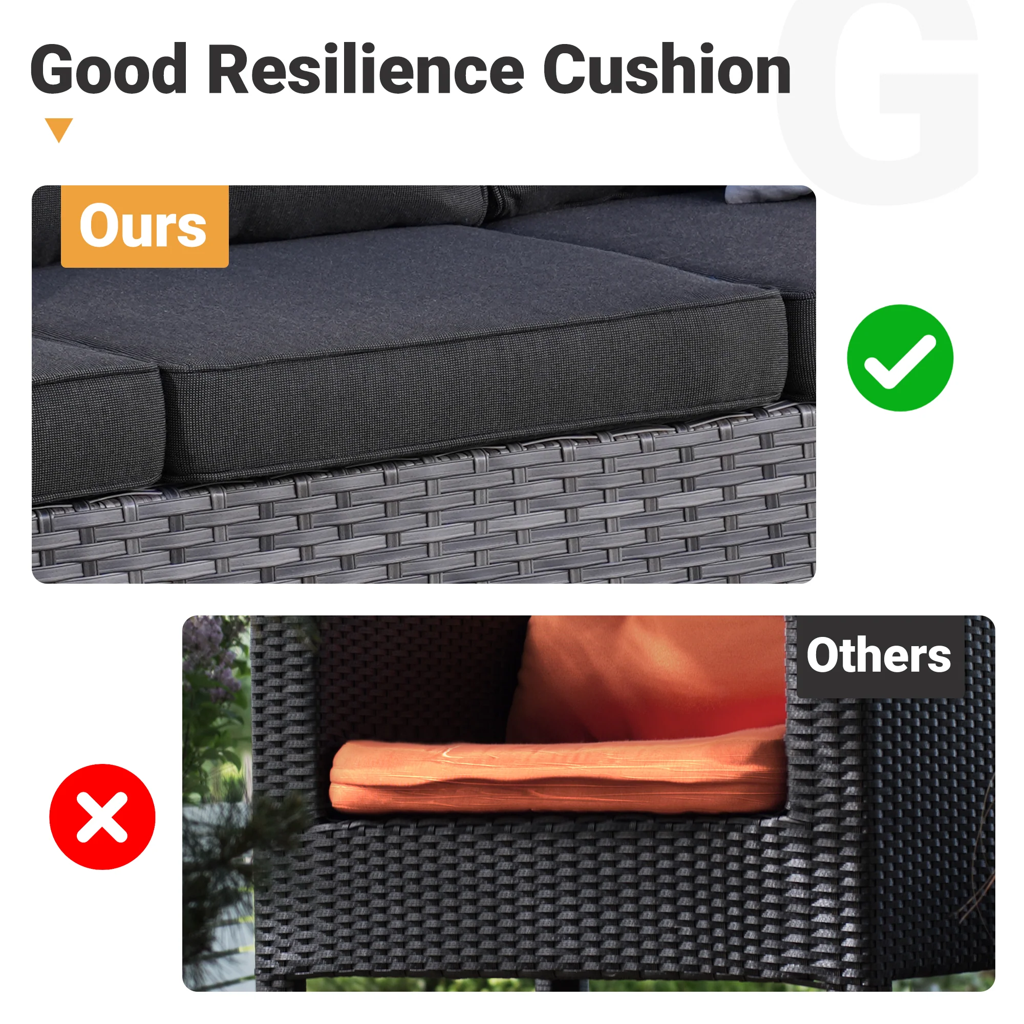 Ovios Patio Vultros Furniture Set 7-Person Seating with 30'' Propane Fire Pit Table