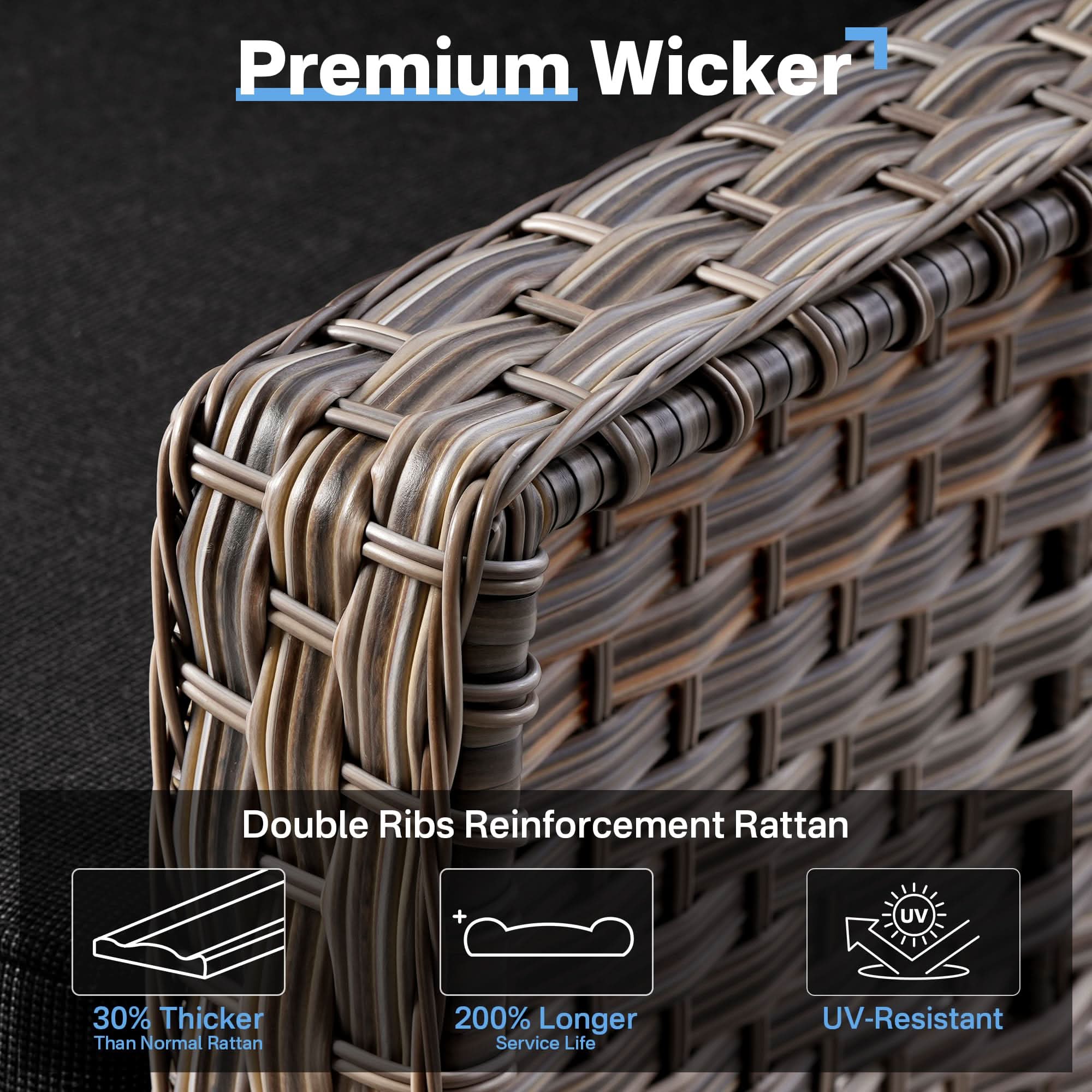 Ovios Conversation Set 3-Piece PAD Series,Swivel Chair