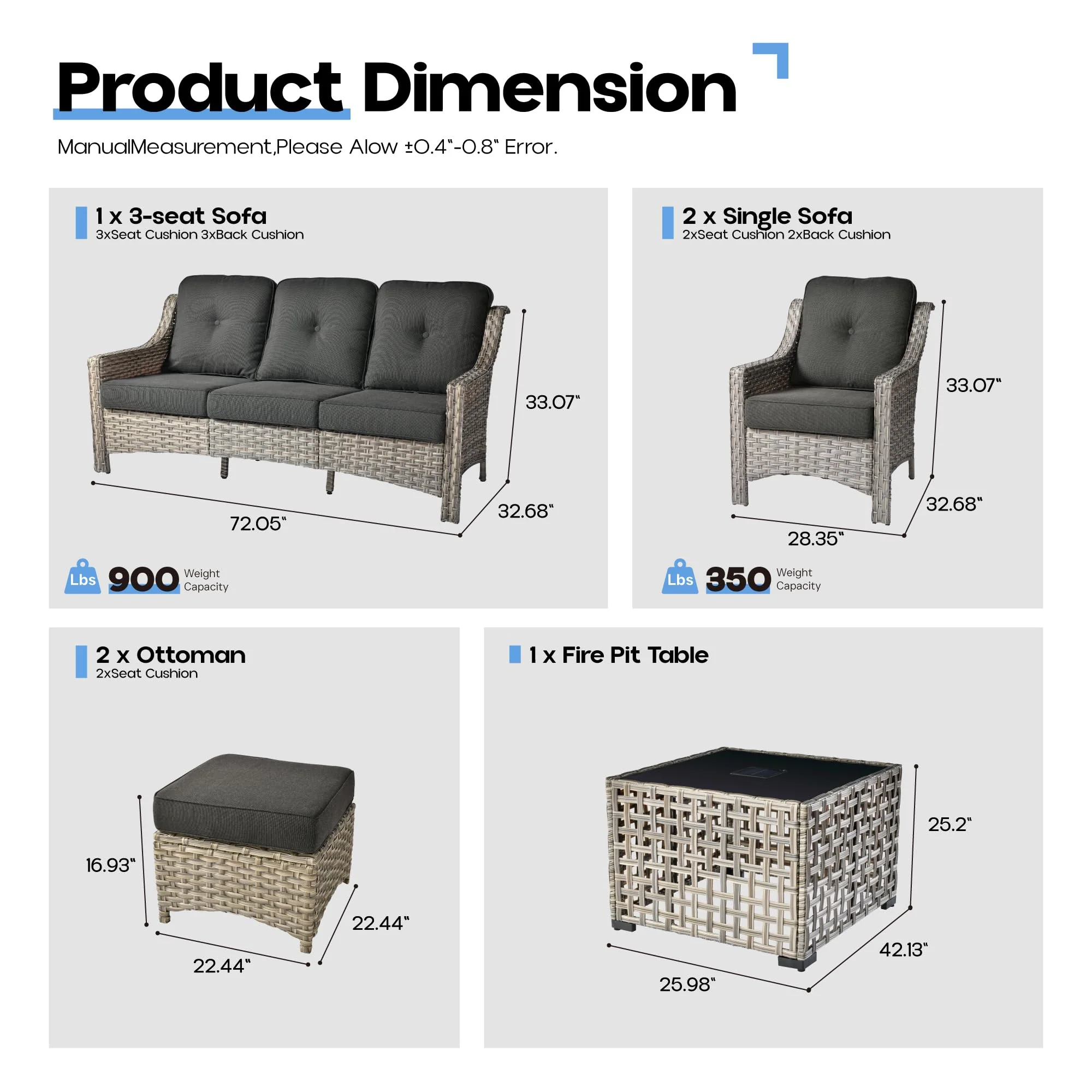 Ovios Conversation Set 6-Piece PAD Series