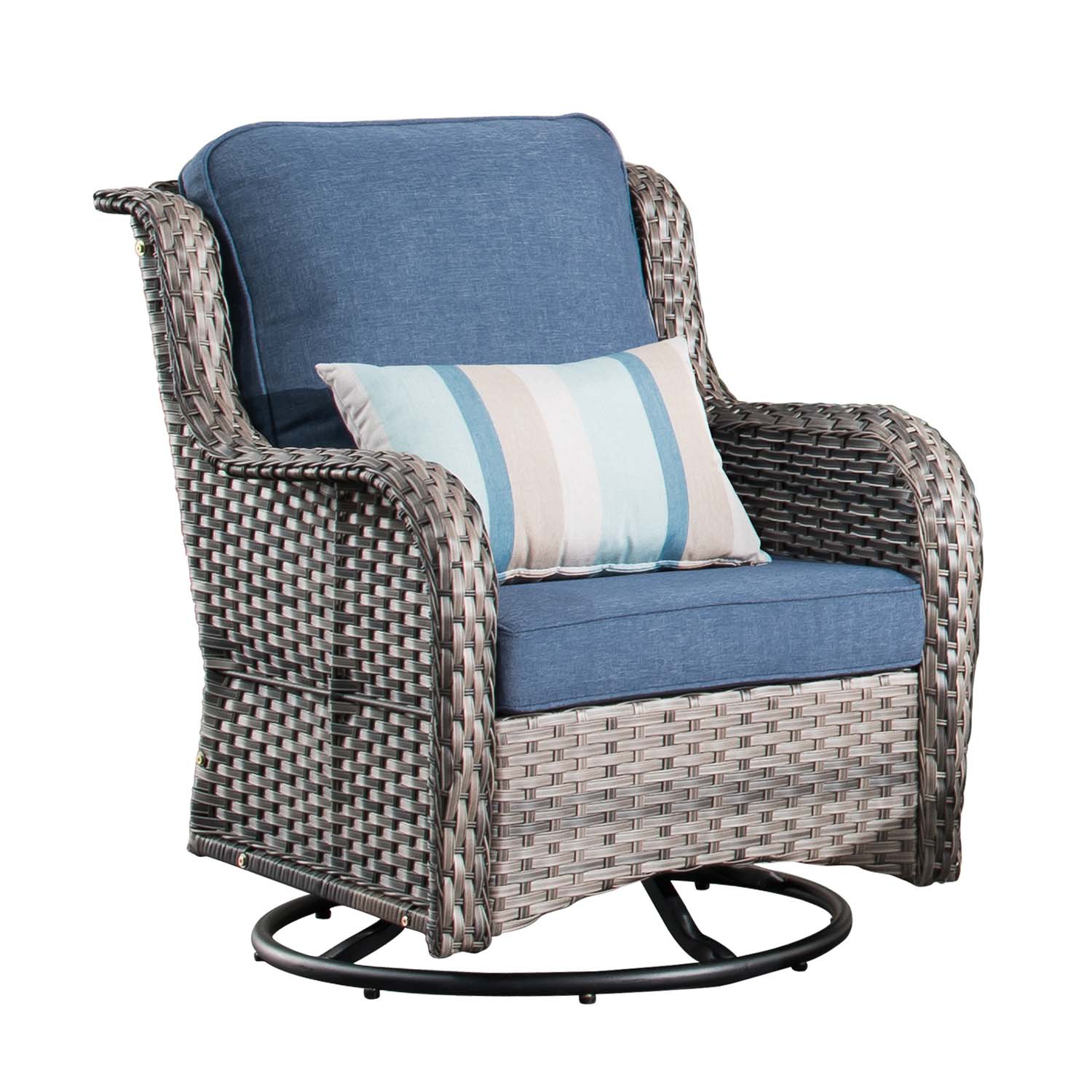 Ovios Outdoor Furniture 6-Piece with 30'' Fire Pit Table and Kenard 2 Rocking Chairs