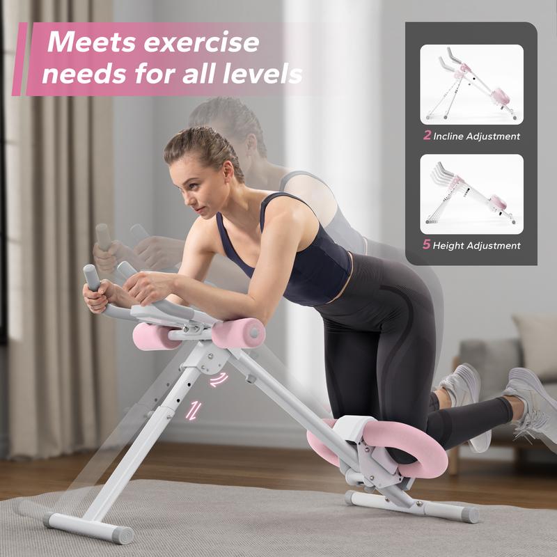 MERACH Adjustable Ab Trainer Machine with LCD Monitor, Foldable Ab Exercise Machine for abs, Arm, Leg, Buttocks Shaper, Core & Ab Trainer at Home Gym,  Workout Equipment, OutdoorFun