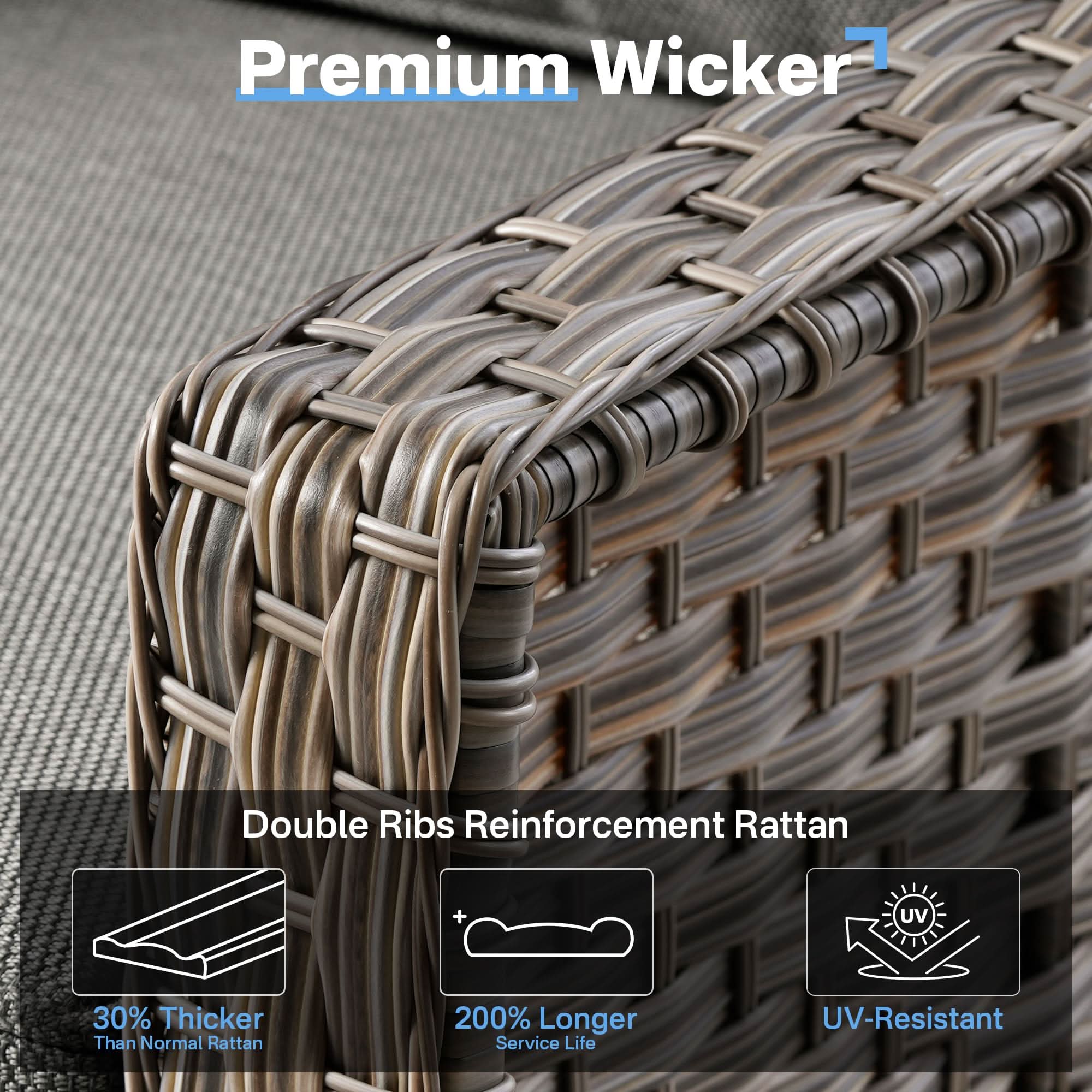 Ovios Conversation Set 3-Piece PAD Series,Swivel Chair