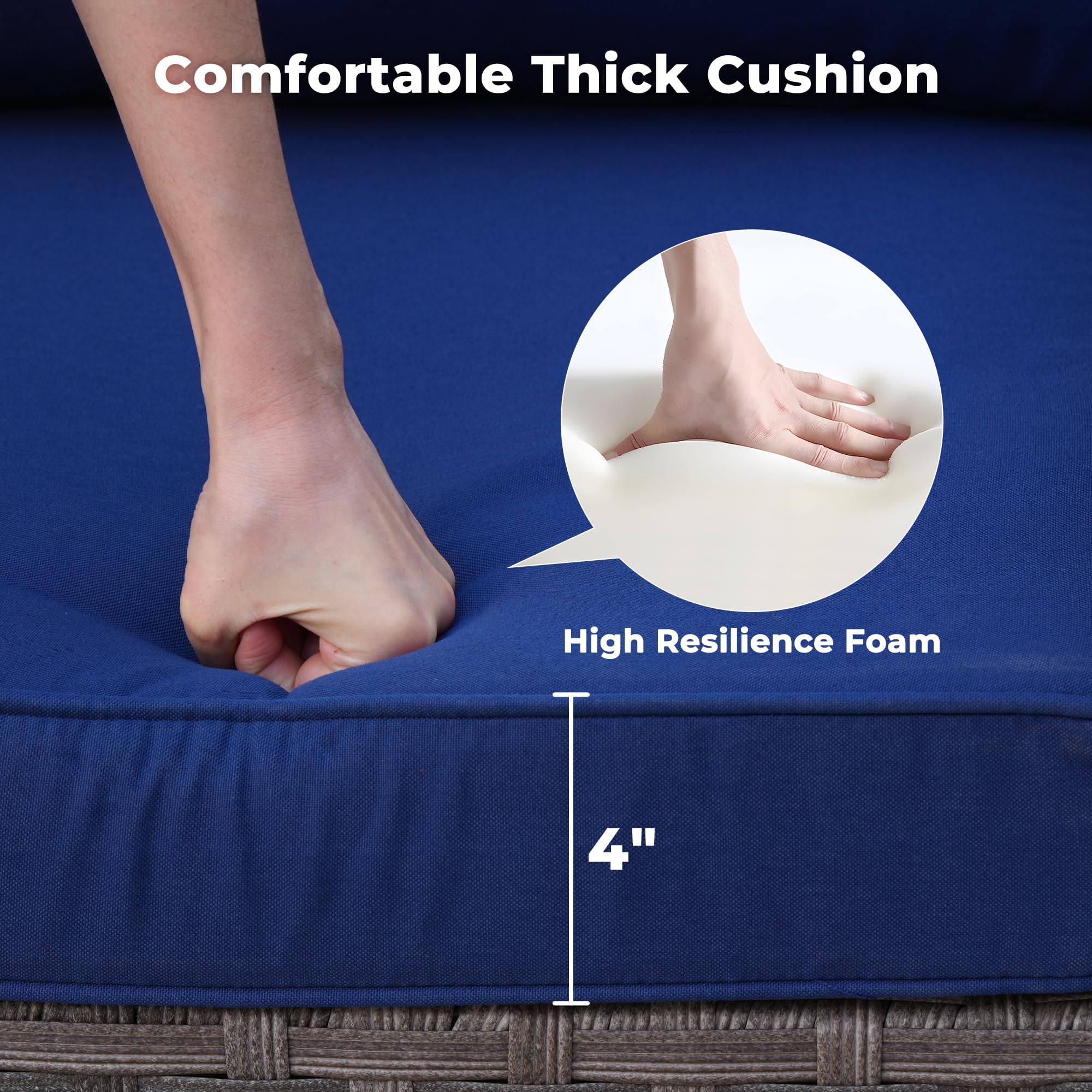 Ovios 9-Piece Outdoor Furniture Set with 7.68'' Wide Armrests