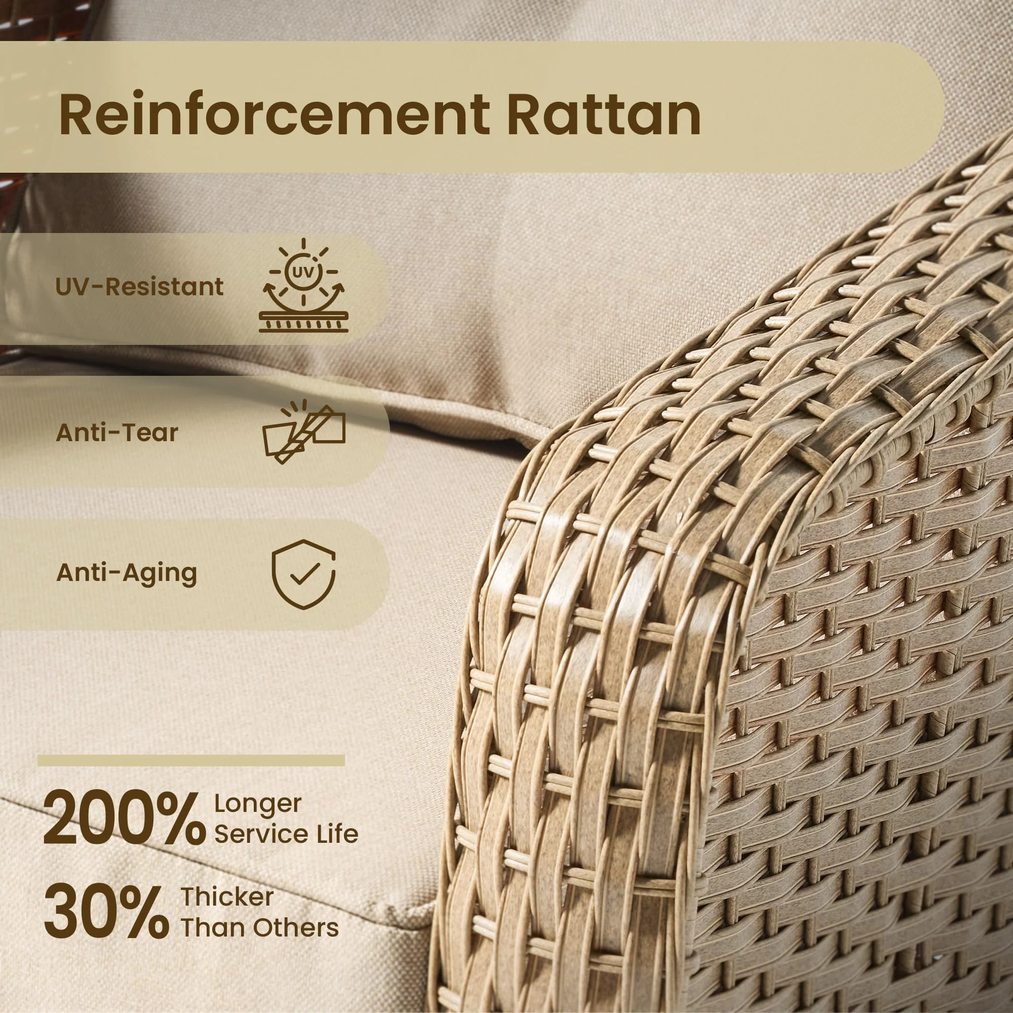 ovios 3 Pieces Patio Glider Chair Set, Outdoor Rocking Chairs of 2