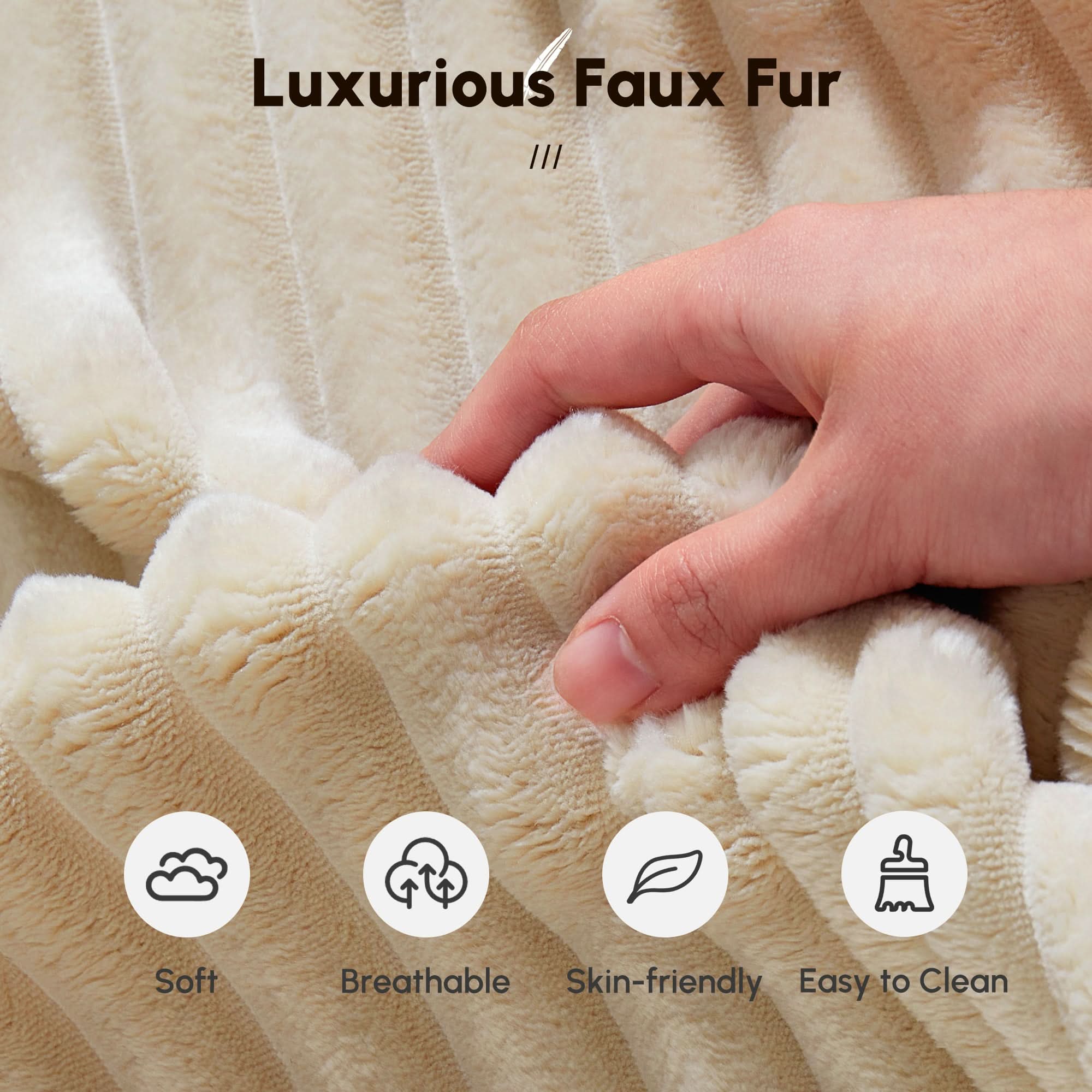 Ovios Boneless Chaise Lounge,Luxurious Faux Fur, No Assembly Required