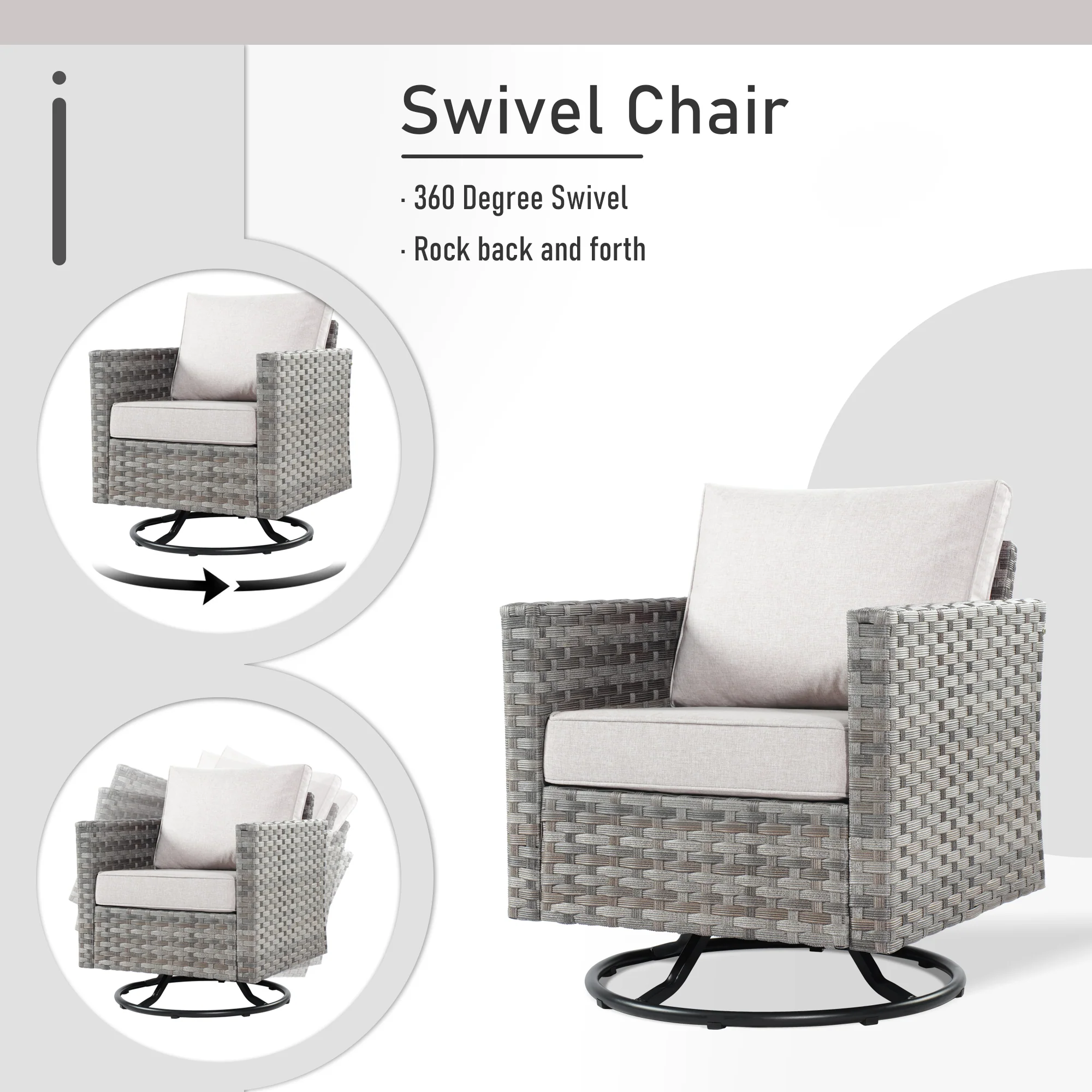 Ovios Patio Furniture Set 10-Piece include 42