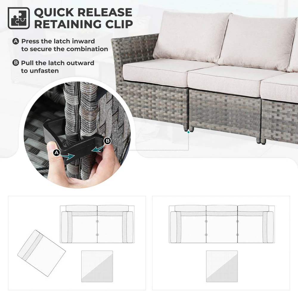 Ovios Patio Furniture Set New Rimaru 6-Piece, Fully Assembled