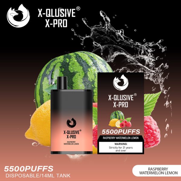X-QLUSIVE X-PRO RASPBERRY WATERMELON LEMON – 5500 PUFFS