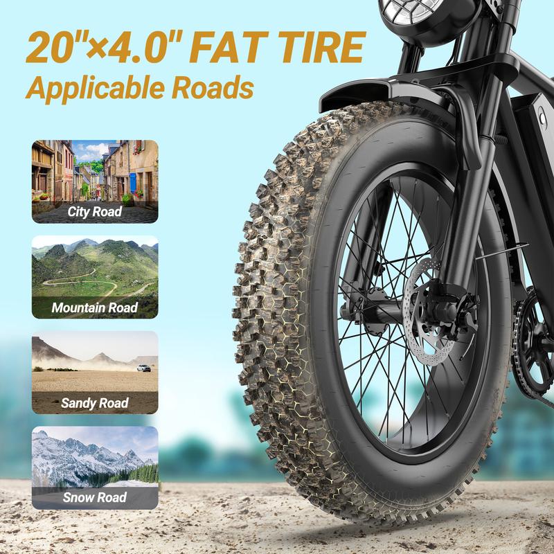 Qlaway, Aovowheel Peak 1500W Electric Off-Road Bike 20-Inch Full Suspension E-Motorcycle, 48V 15.6Ah Removable Battery, 31MPH Top Speed, 40-55 Mile Range, 2-Seater, LED Headlights, 20-Inch All-Terrain Fat Tires, UL 2849 Certified