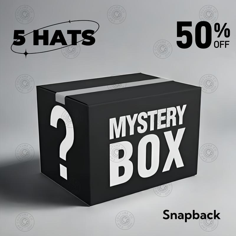 Mystery Hat Box - Five Randomly Picked Flat Brim Trucker Hats - Mystery Birthday Gift, Friend Gift, Mystery Box Challenge
