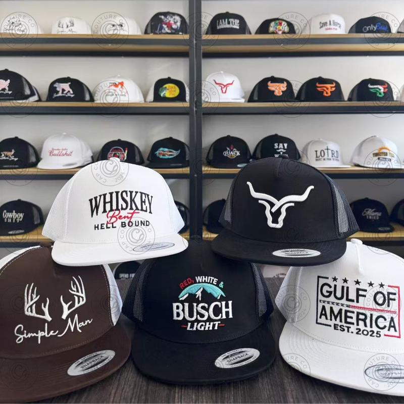 Mystery Hat Box - Five Randomly Picked Flat Brim Trucker Hats - Mystery Birthday Gift, Friend Gift, Mystery Box Challenge