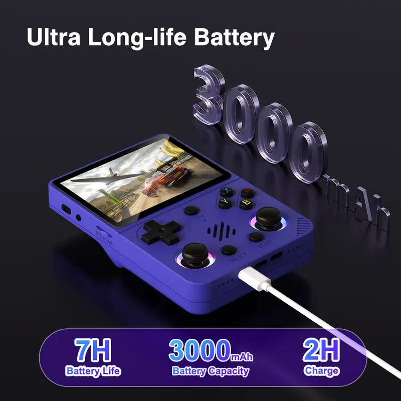 RG36 Pro (luz RGB) consola de videojuegos retro portátil, más de 20000 juegos, sistema Linux, pantalla IPS de 3,5 inch, consola de videojuegos portátil de bolsillo, inalámbrica, recargable para el hogar, dispositivo de carga