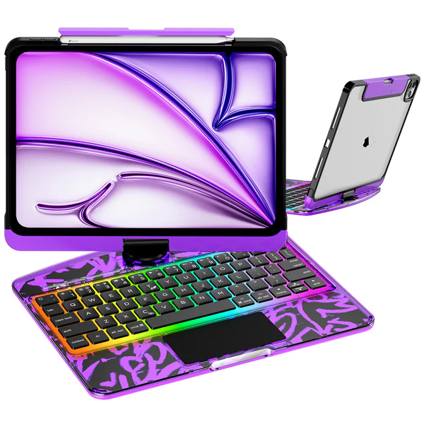 NAIDUN Transparent iPad keyboard case 360° transparent iPad keyboard