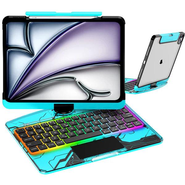 NAIDUN Transparent iPad keyboard case 360° transparent iPad keyboard