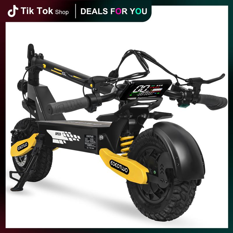 25/40 miles long distance, maximum speed of 28 MPH, 1200W electric scooter foldable, 11-inch off-road tires, turn signal lights, double suspension and double brakes