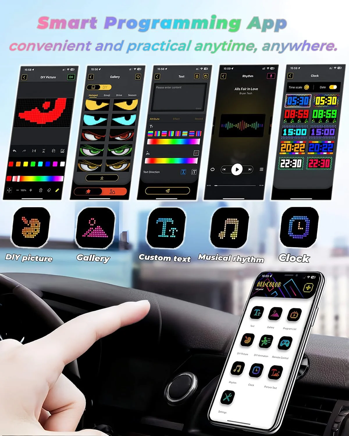 LED Devil Eyes Light for Trucks - Programmable LED Display for Trucks Windows